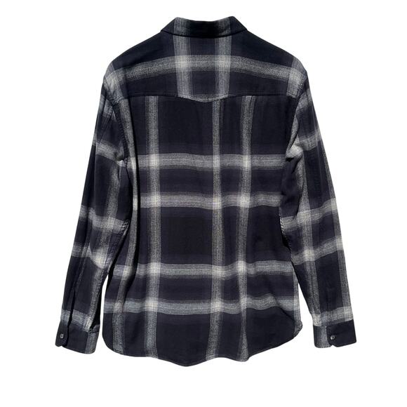 JOHN VARVATOS Men’s Dale Black Check Button Down Western Shirt Large - Picture 5 of 5